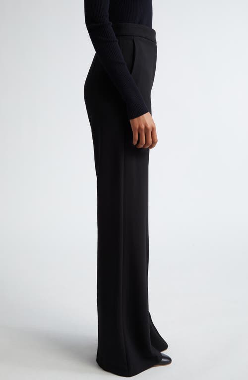 Max Mara Norcia Pleated Jersey Straight Pants In Black