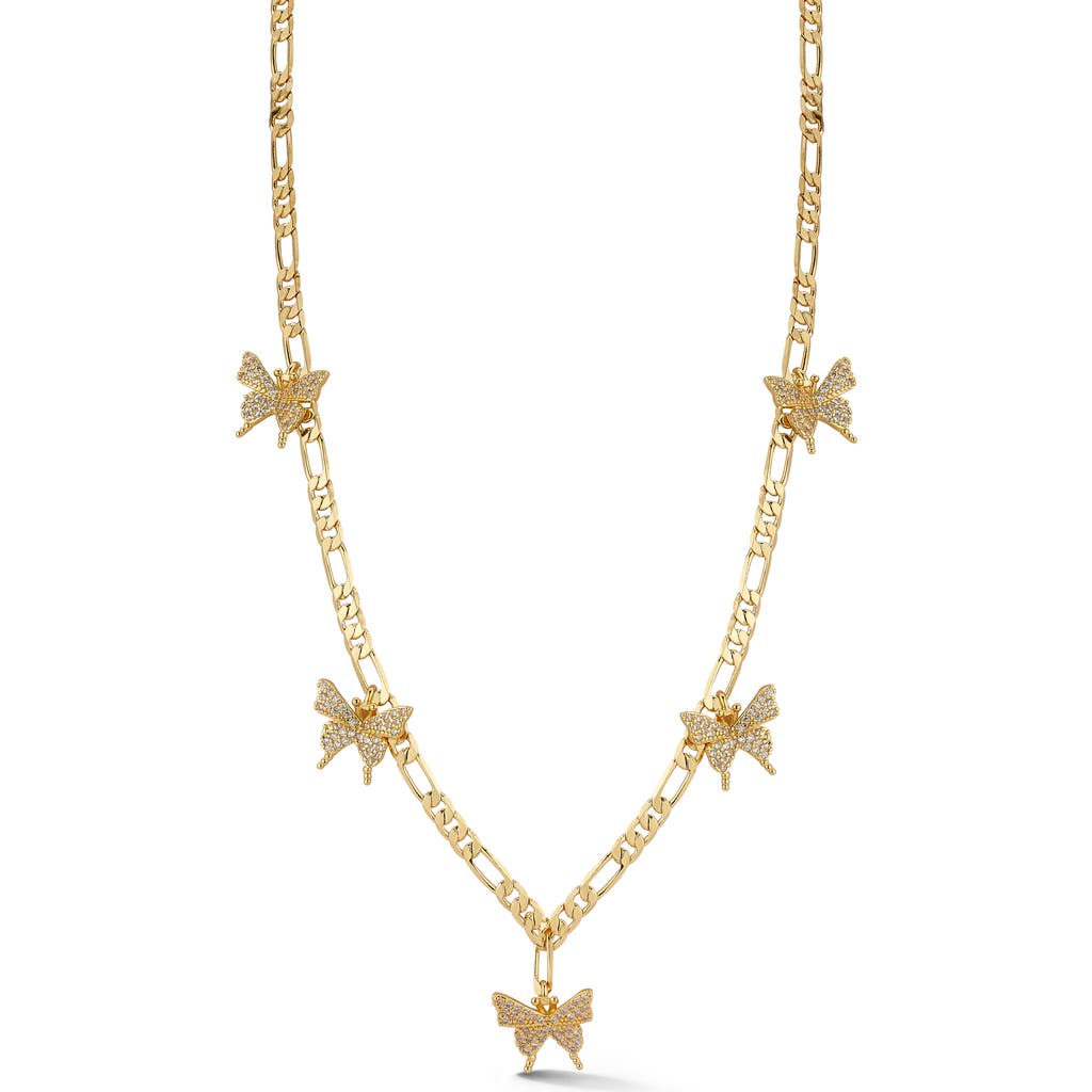 Sphera Milano Cubic Zirconia Butterfly Necklace In Gold