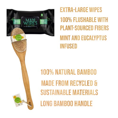 Pursonic Clean & Refresh Bundle 1200 Flushable Man Wipes (mint Scented) In Black
