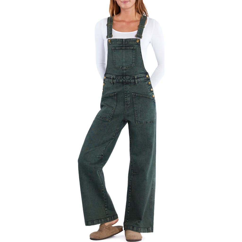 Wash Lab Denim Harriet Denim Overalls In Herb Green