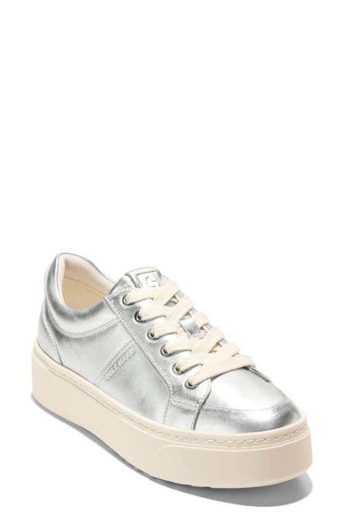 Cole Haan Grandpro Max Platform Sneaker In Silver Metallic-ivory