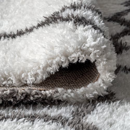 Jonathan Y Marrakesh Shag Trellis Area Rug In Ivory/charcoal