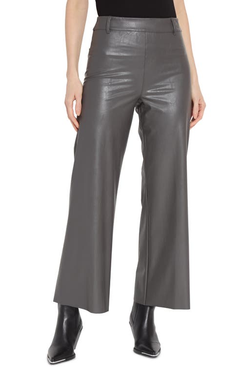 Shop Lyssé High Waist Faux Leather Wide Leg Pants In Gray Ash