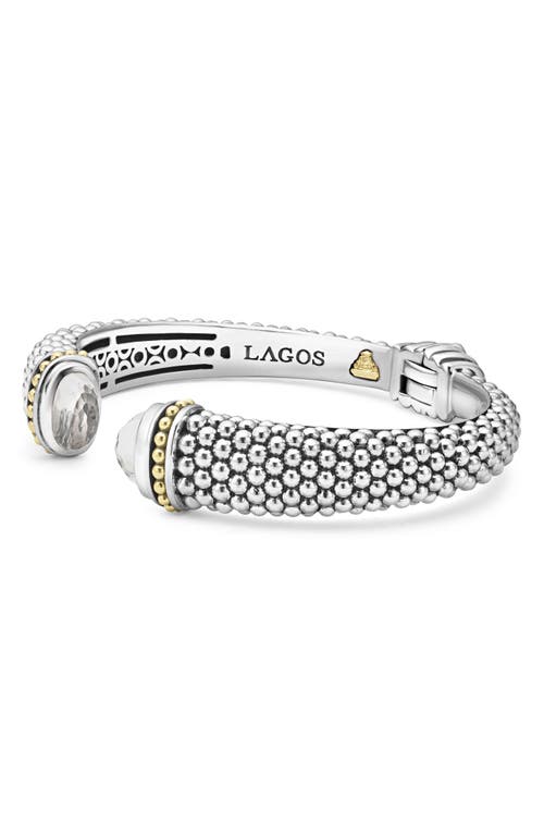 Shop Lagos Caviar Color Cuff In Silver/white Topaz