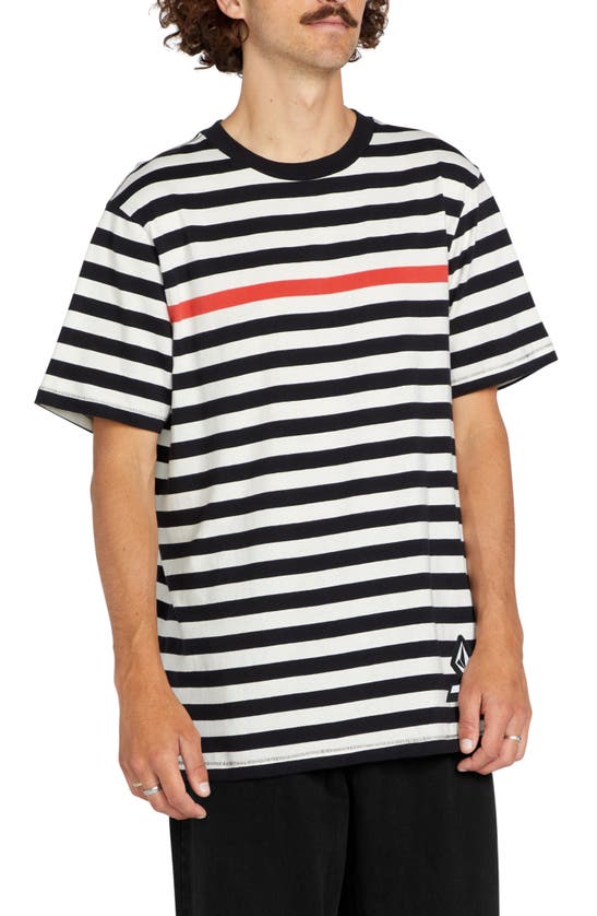 Shop Volcom X Schroff Stripe Cotton Graphic T-shirt In Black