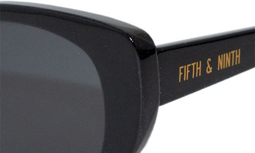 Fifth & Ninth Dolly 68mm Oversize Polarized Oval Sunglasses In Black/black