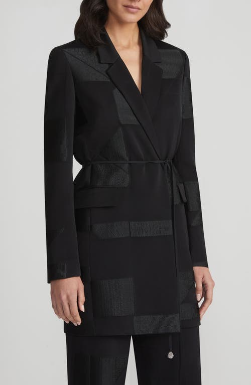 Lafayette 148 New York Floor Plan Fil Coupé Wrap Jacket in Black 