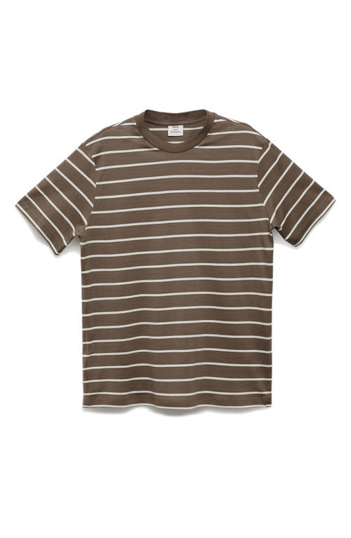 Shop Mango Stripe Cotton T-shirt In Khaki