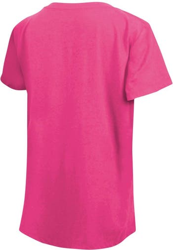 Girls Youth New Era Pink Arizona Diamondbacks Jersey Stars V-Neck T-Shirt