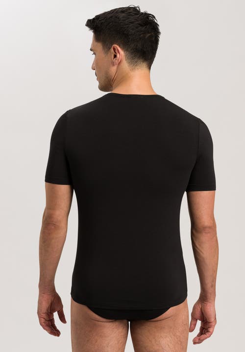 Shop Hanro Natural Function V-neck T-shirt In Black