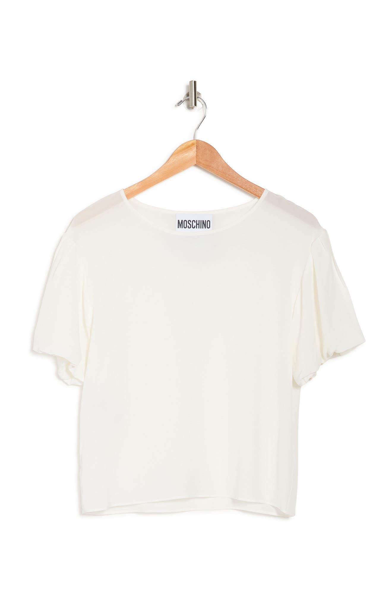 Moschino Silk Short Sleeve T-shirt In White