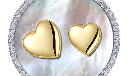 Lafonn Simulated Diamond Mother-of-pearl Double Heart Pendant Necklace In Silver/mop