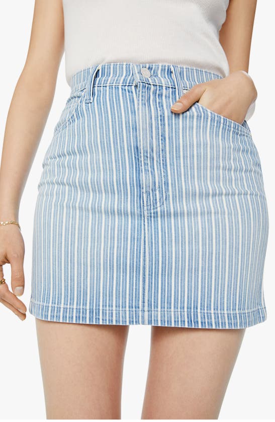 Shop Mother Smokin' Stripe Double High Waist Miniskirt In Lined Up