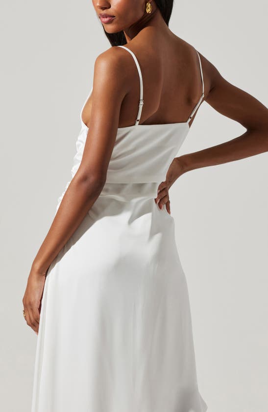 Shop Astr Mirie Asymmetric Satin Dress In Off White