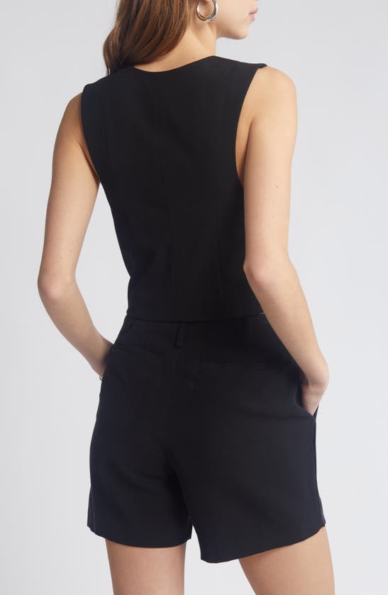 Open Edit Waistcoat Vest In Black