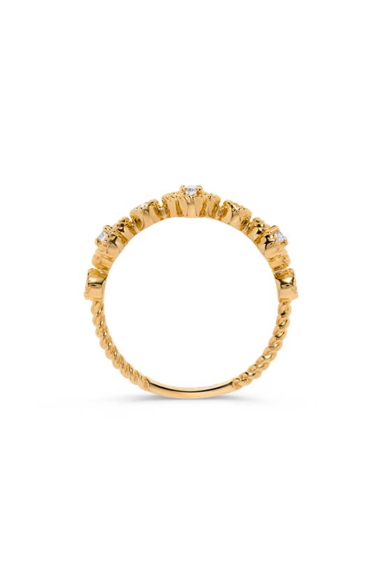 H.j. Namdar 14k Gold Diamond Clover Ring In 14k Yellow Gold