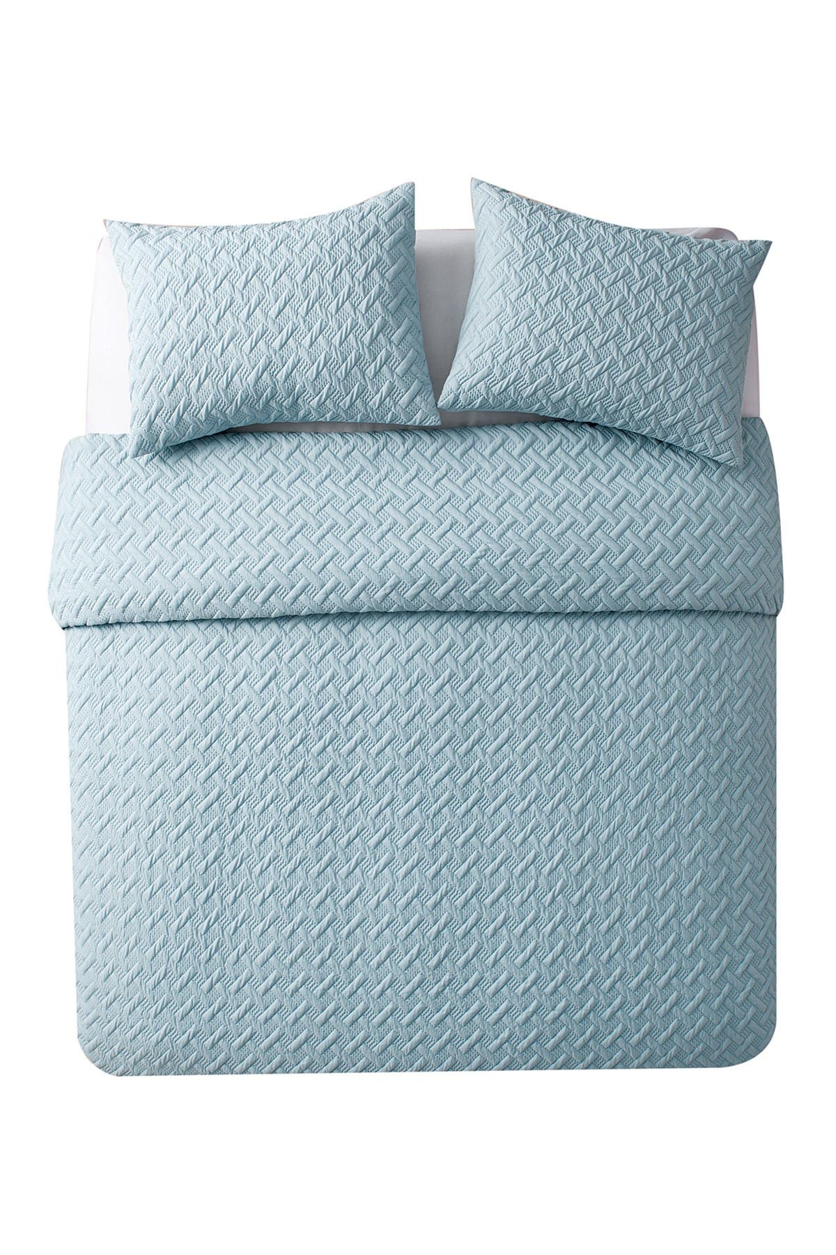 Vcny Home Nina Embossed Comforter Set In Open Blue