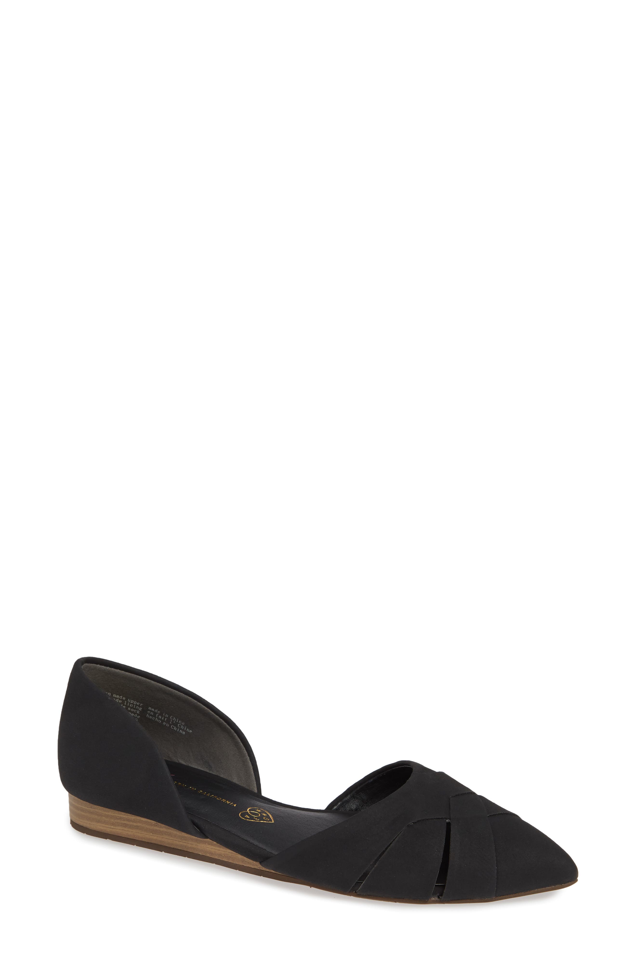 Bc Footwear Focal Point Vegan Pointy Toe Flat, Black