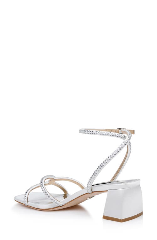 Shop Badgley Mischka Collection Brisa Ankle Strap Sandal In White Satin