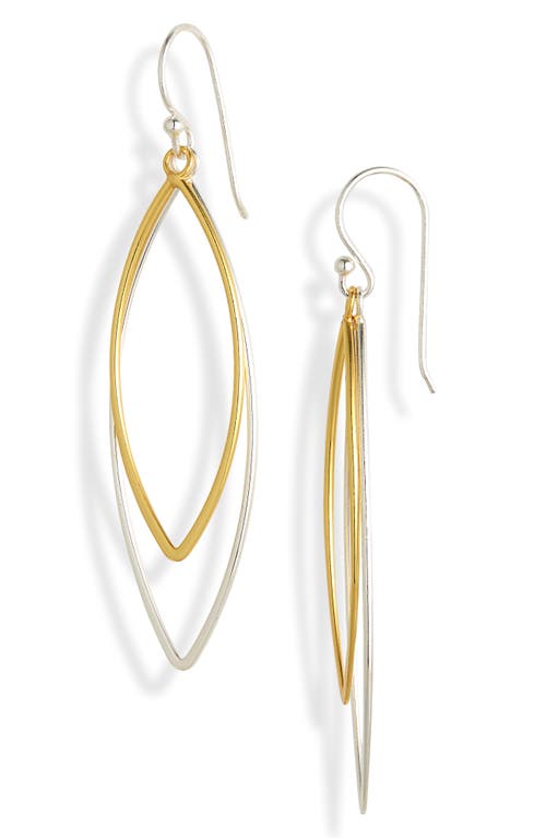 Shop Argento Vivo Sterling Silver Two-tone Layered Teardrop Earrings In Gold/silver