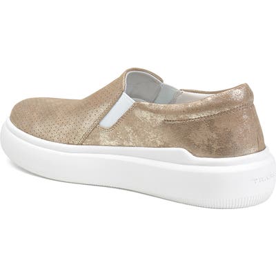 Trask Lorene Perforated Slip-On Sneaker, Metallic