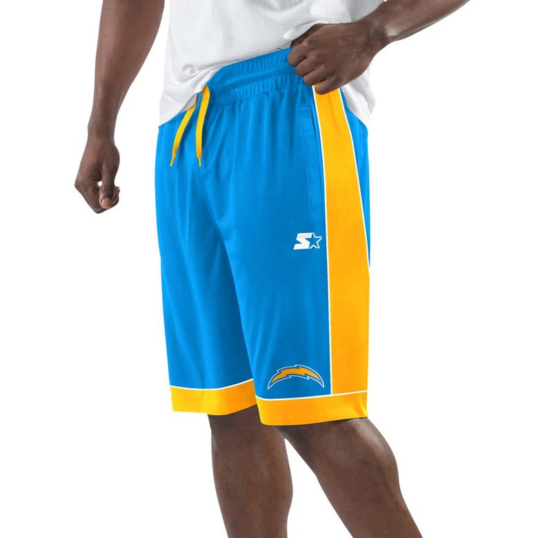 Starter Powder Blue/gold Los Angeles Chargers Fan Favorite Fashion Shorts