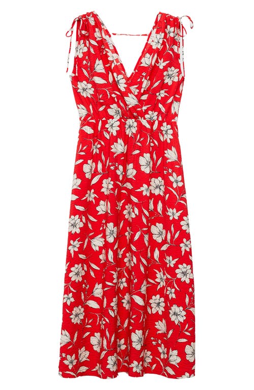 Shop Mango Floral Sleeveless Maxi Dress In Red