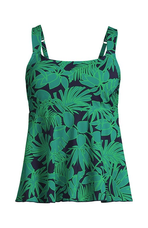 LANDS' END LANDS' END ADJUSTABLE SCOOP NECK FLUTTER TANKINI TOP