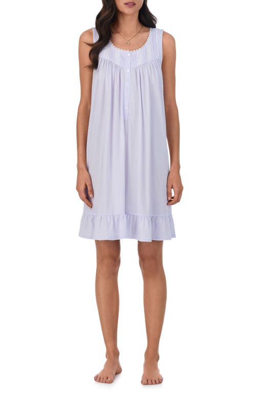 Eileen West Sleeveless Short Cotton & Modal Nightgown In Lavender