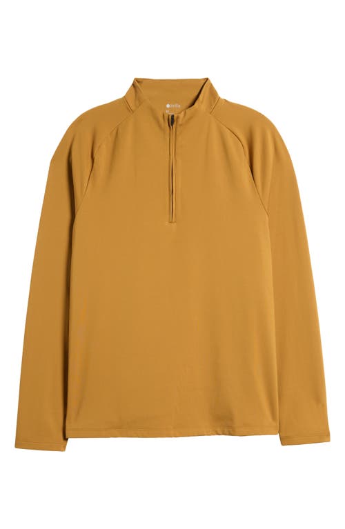 Shop Zella Raglan Sleeve Performance Pullover In Brown Gold