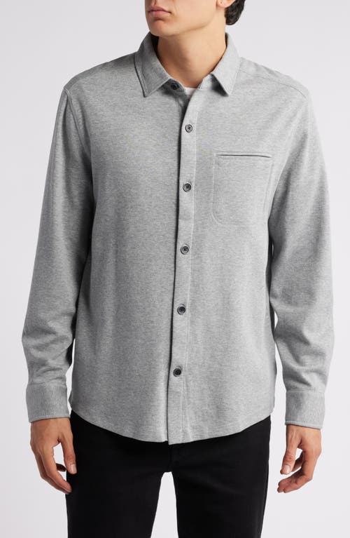 Shop Robert Barakett Paolo Cotton Mélange Overshirt In Light Grey