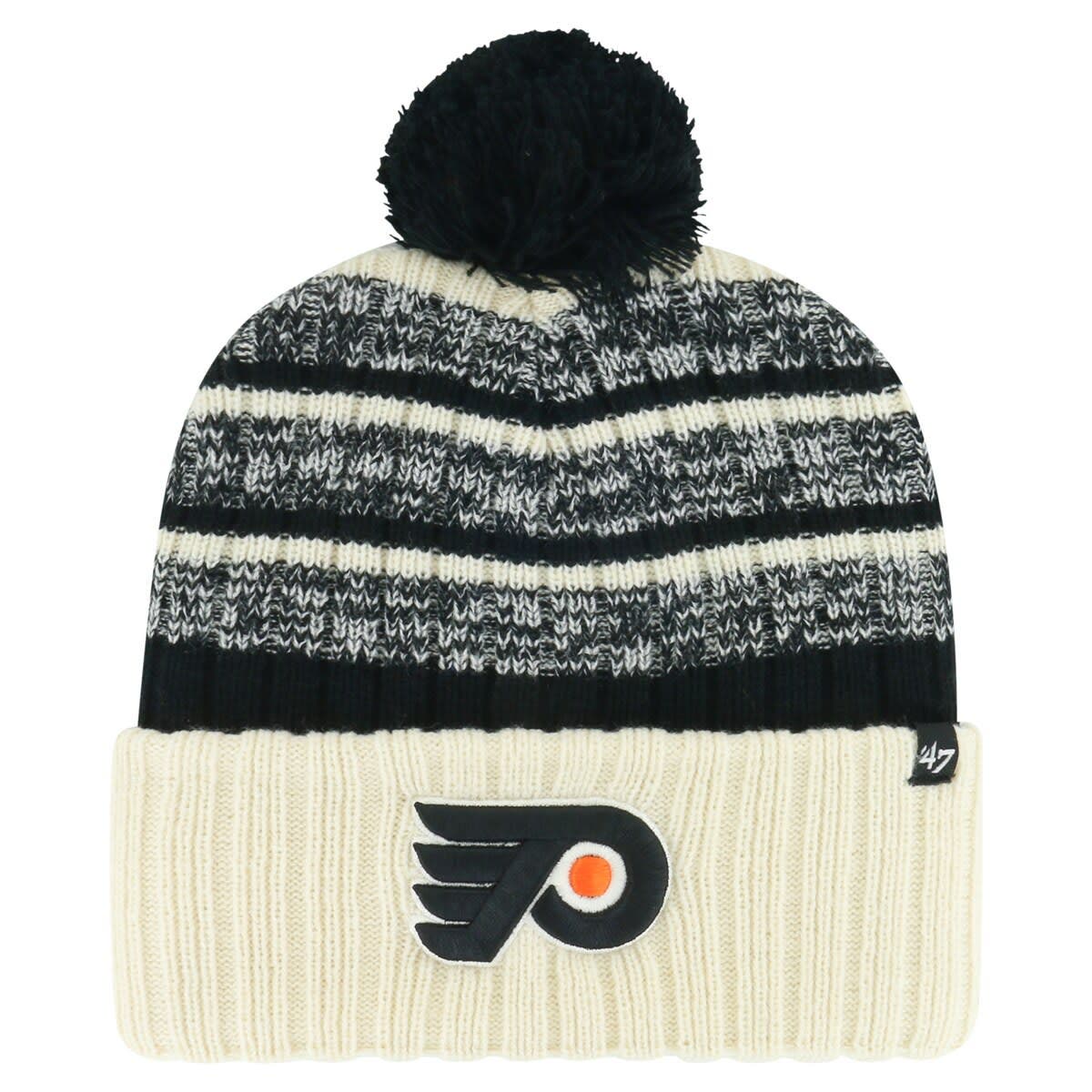 '47 Men's '47 Cream Philadelphia Flyers Tavern Cuffed Knit Hat with Pom