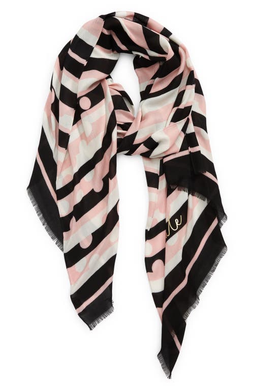 kate spade new york dots & stripes oblong scarf in Black | Smart Closet