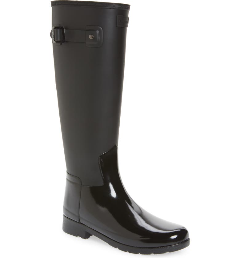 Hunter Refined Tall Matte Gloss Waterproof Rain Boot (Women) | Nordstrom