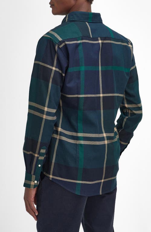 Shop Barbour Dunoon Plaid Slim Fit Button-down Shirt In Green Loch