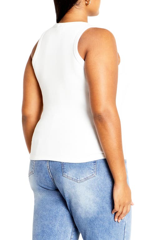 Shop City Chic Talia Rib Tank In White