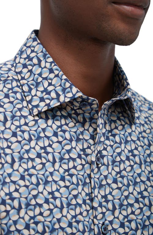 Shop Bugatchi Axel Shaped Fit Stretch Cotton Button-up Shirt In Navy