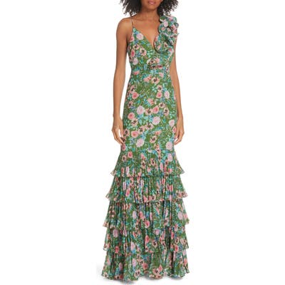 Amur Esme Floral Print Dress, Green