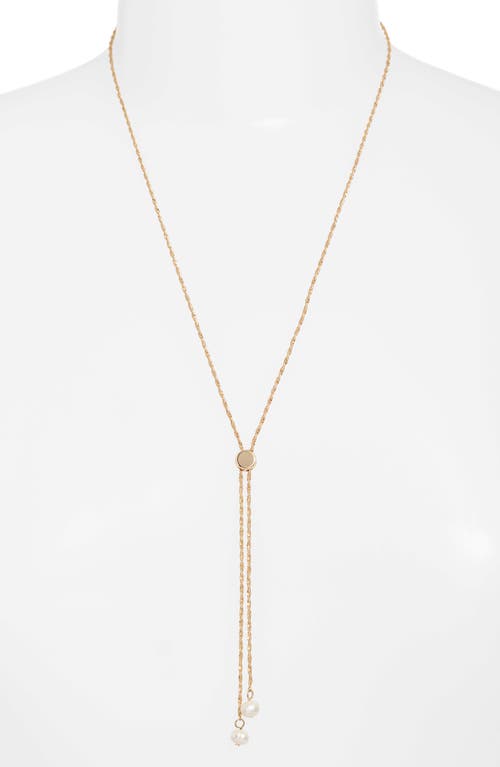 Shop Nordstrom Freshwater Pearl Y-necklace In White- Gold