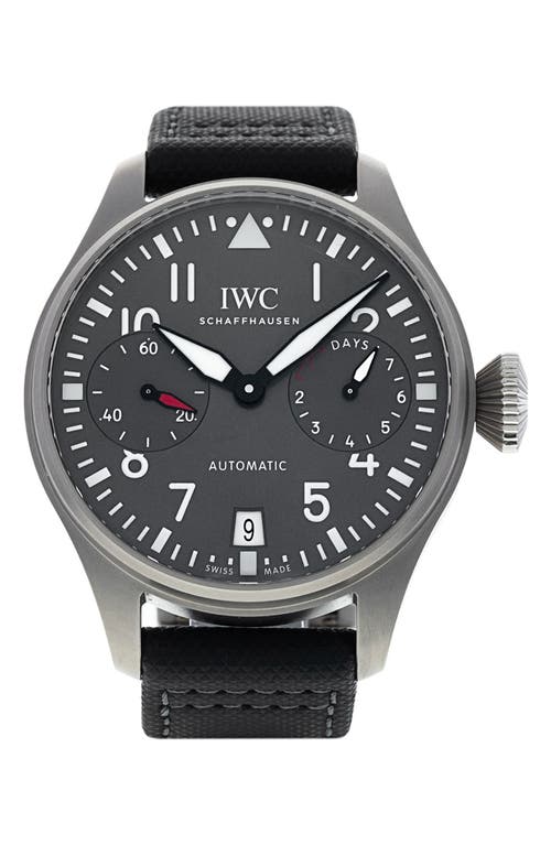 Shop Watchfinder & Co. Iwc  2015 Big Pilots Automatic Leather Strap Watch, 46mm In Silver