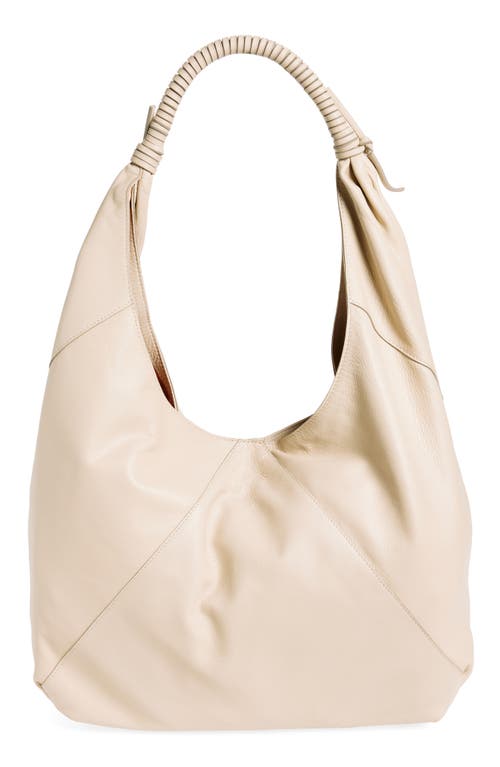 Shop Lucky Brand Evlie Leather Hobo Bag In Vanilla