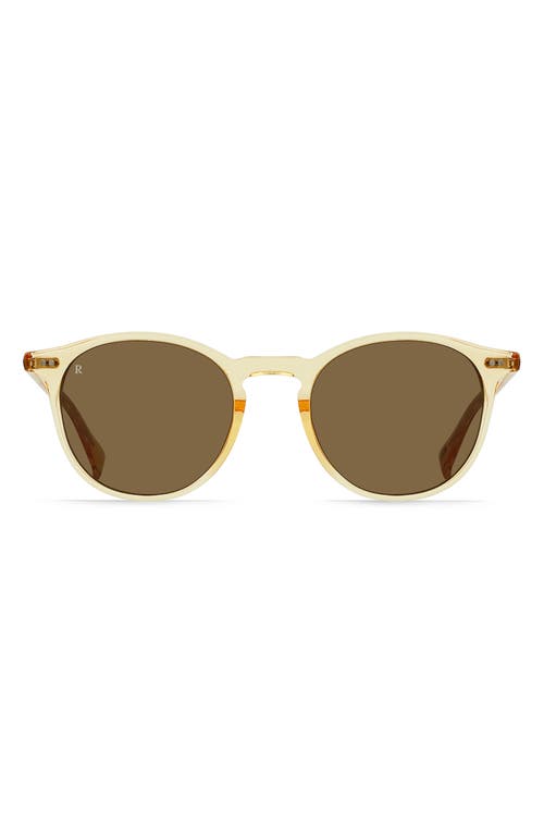 Raen Basq 50mm Round Sunglasses In Champagne Crystal/suntan