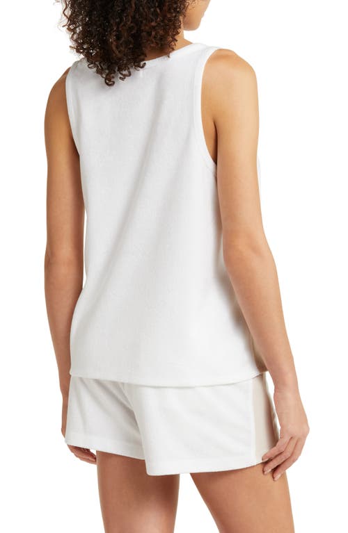 Shop Barefoot Dreams Cozyterry Luxechic Tank & Shorts Pajamas In Sea Salt/stone