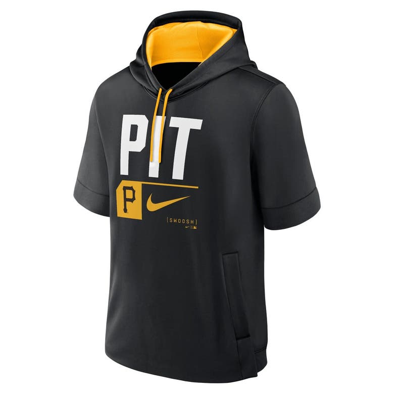Shop Nike Black Pittsburgh Pirates Tri Code Lockup Short Sleeve Pullover Hoodie