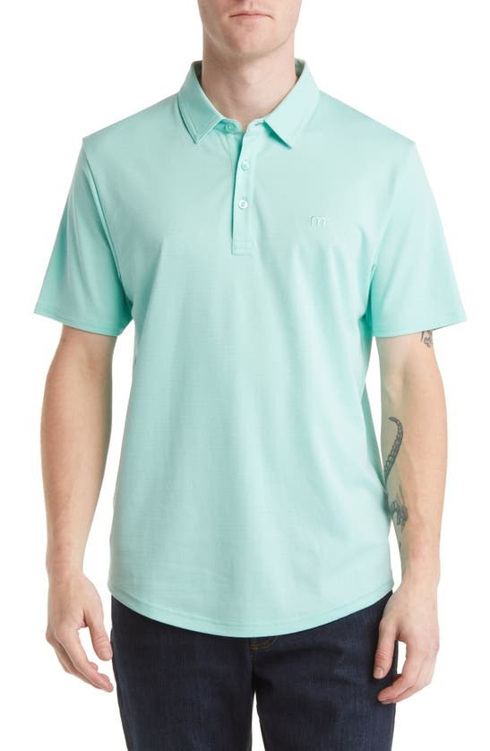 Travismathew A Class Cotton Blend Polo In Ocean Wave