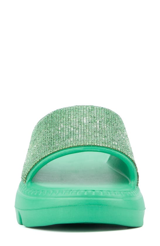 Olivia Miller Glitter Gaze Platform Slide Sandal In Green