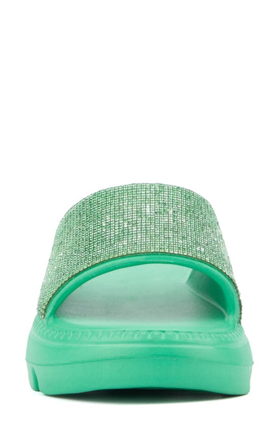 Shop Olivia Miller Glitter Gaze Platform Slide Sandal In Green