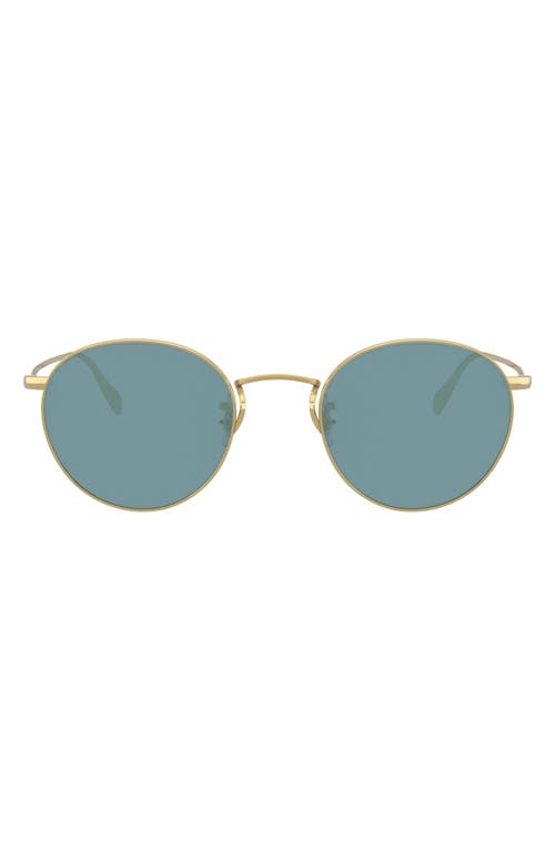 Oliver Peoples Coleridge Sun 50mm Tinted Round Sunglasses in Gold at Nordstrom