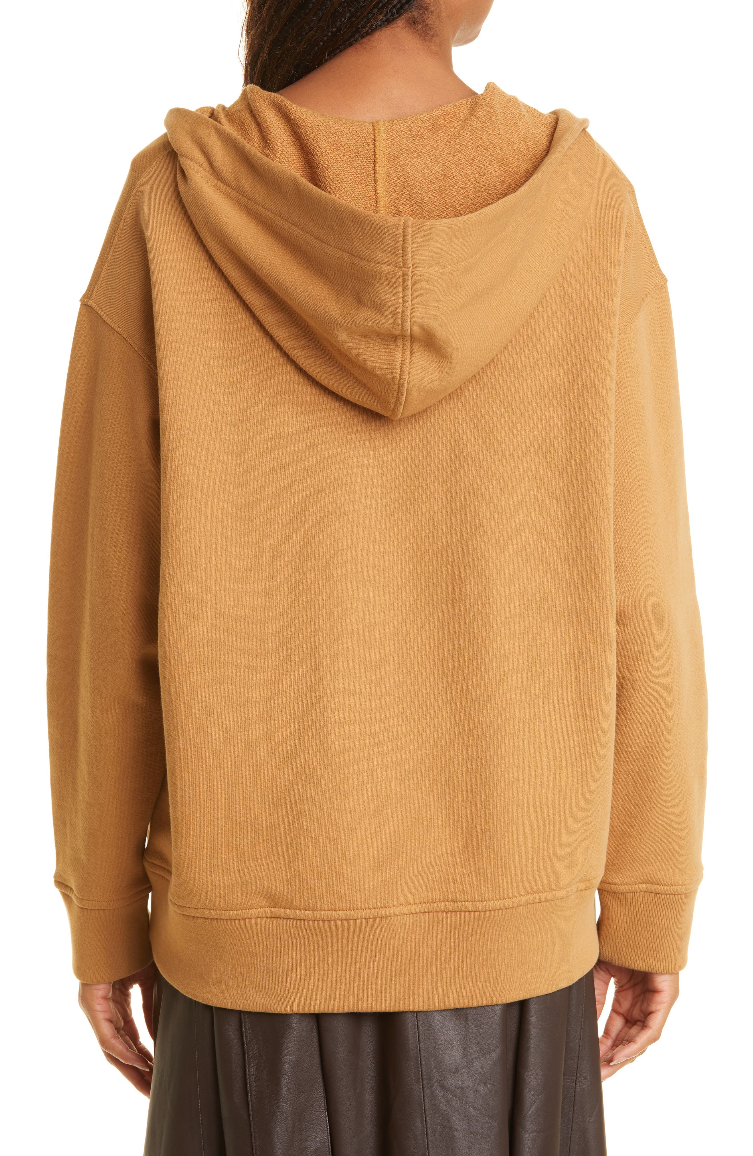 hooded cotton cardigan