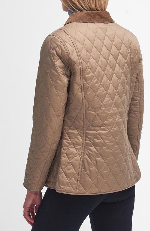 Barbour Corduroy Collar Quilted Jacket In Sand Dune